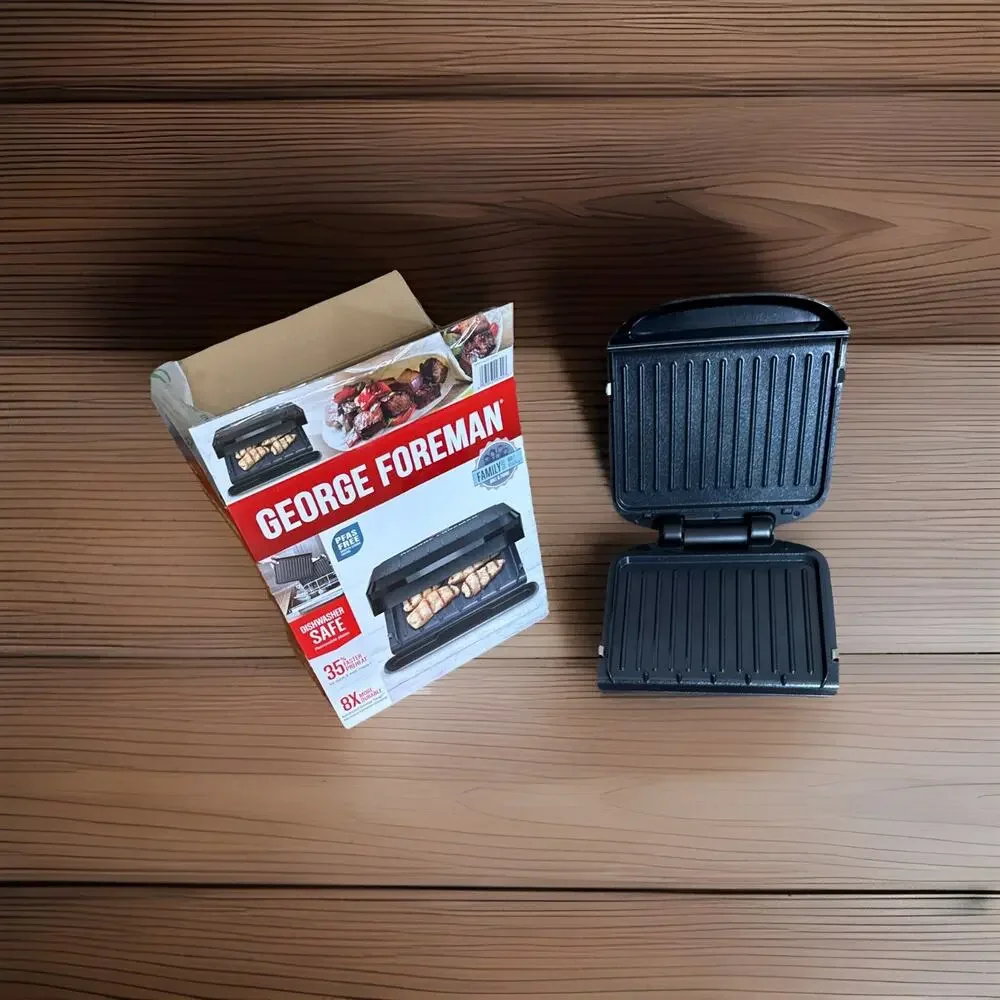 George Foreman Grill Family Size (4 Servings) Grill & Panini Maker Original Box